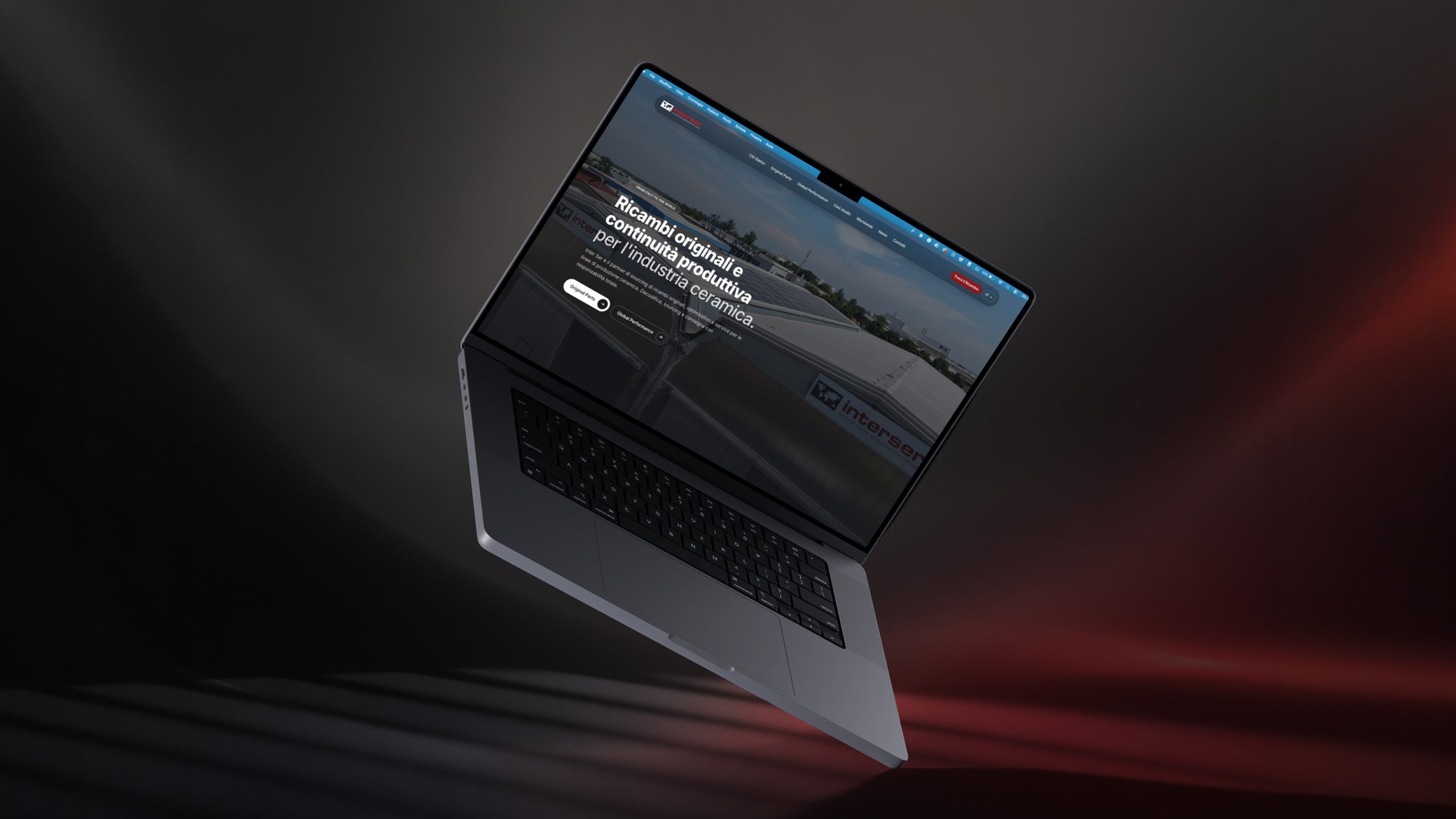 Il nuovo sito web di Inter Ser visualizzato su un laptop